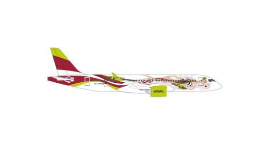 Herpa 573535 airBaltic Airbus A220-300 50th A220 YL-ABX - Vorbestellung 1:200