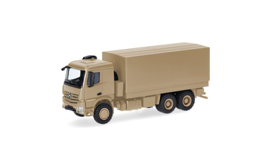 Herpa 747202 Mercedes-Benz Arocs 6x6 Pritsche/Plane, sandbeige undekoriert - Vorbestellung 1:87