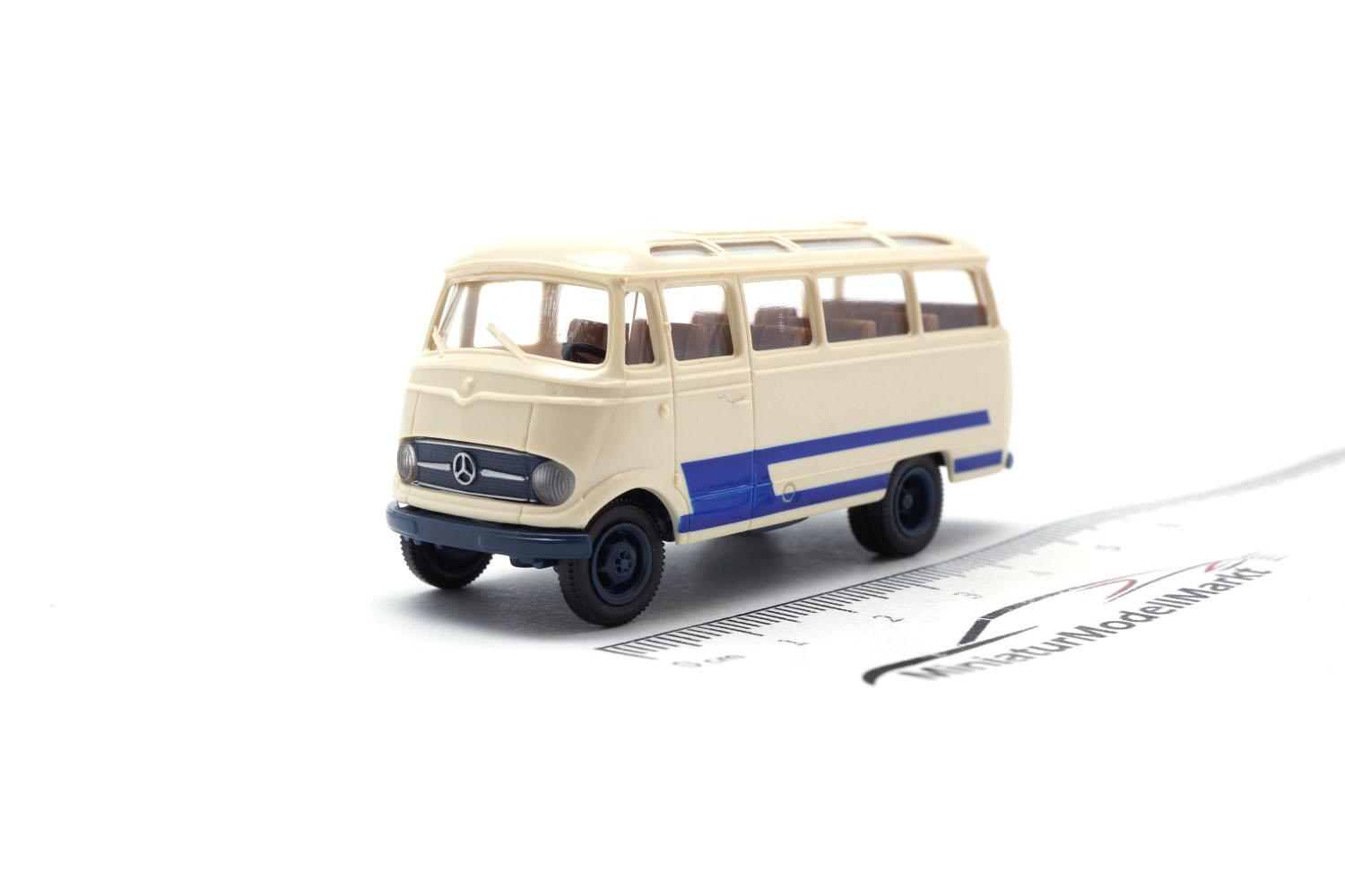 Brekina 36172 Mercedes O 319 mit Rolldach - beige blau 1:87