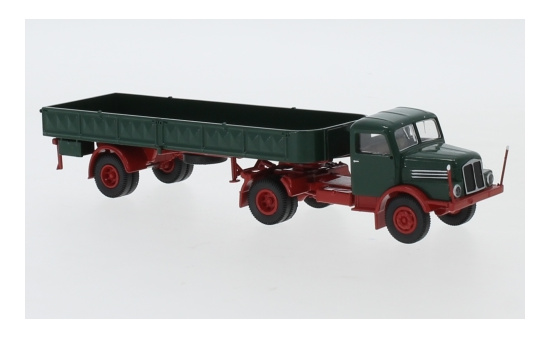 Brekina 71402 IFA S 4000-1 - dunkelgrün/rot - Pritschen-SZ - 1960 1:87