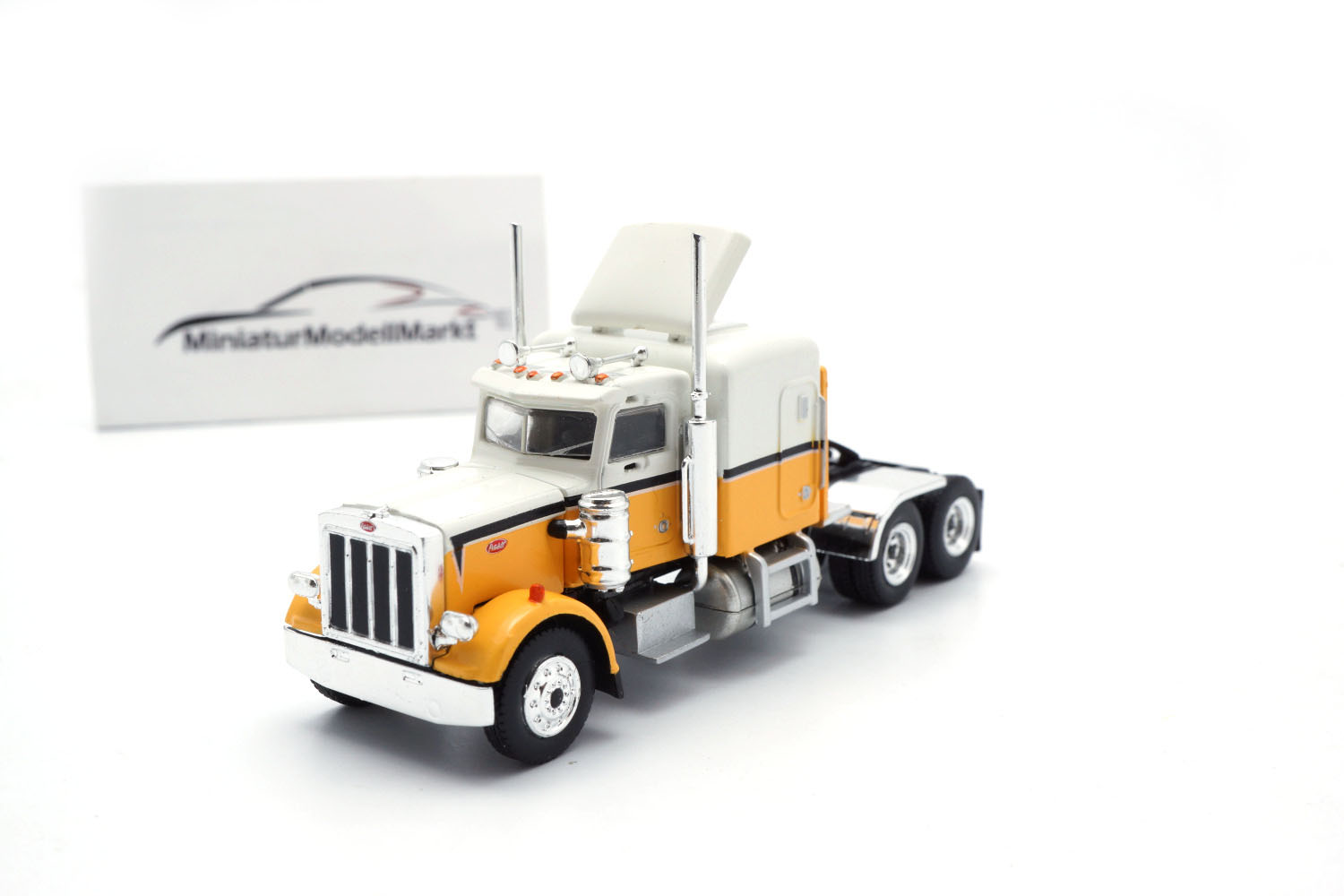 Brekina BRE85717 Peterbilt 359 - weiss , dunkelgelb 1:87