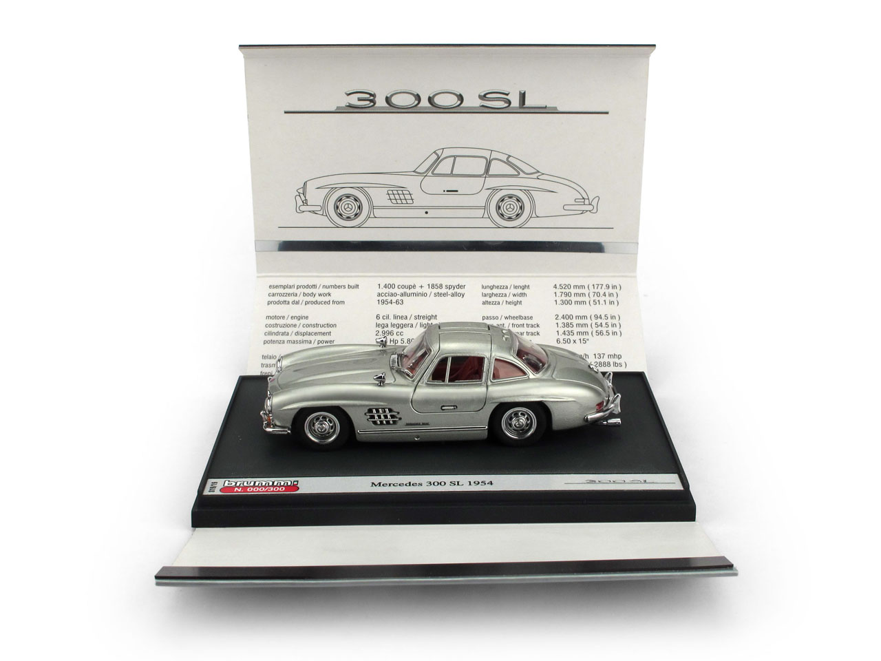 Brumm S1919 Mercedes 300 SL, silber, 1954 1:43