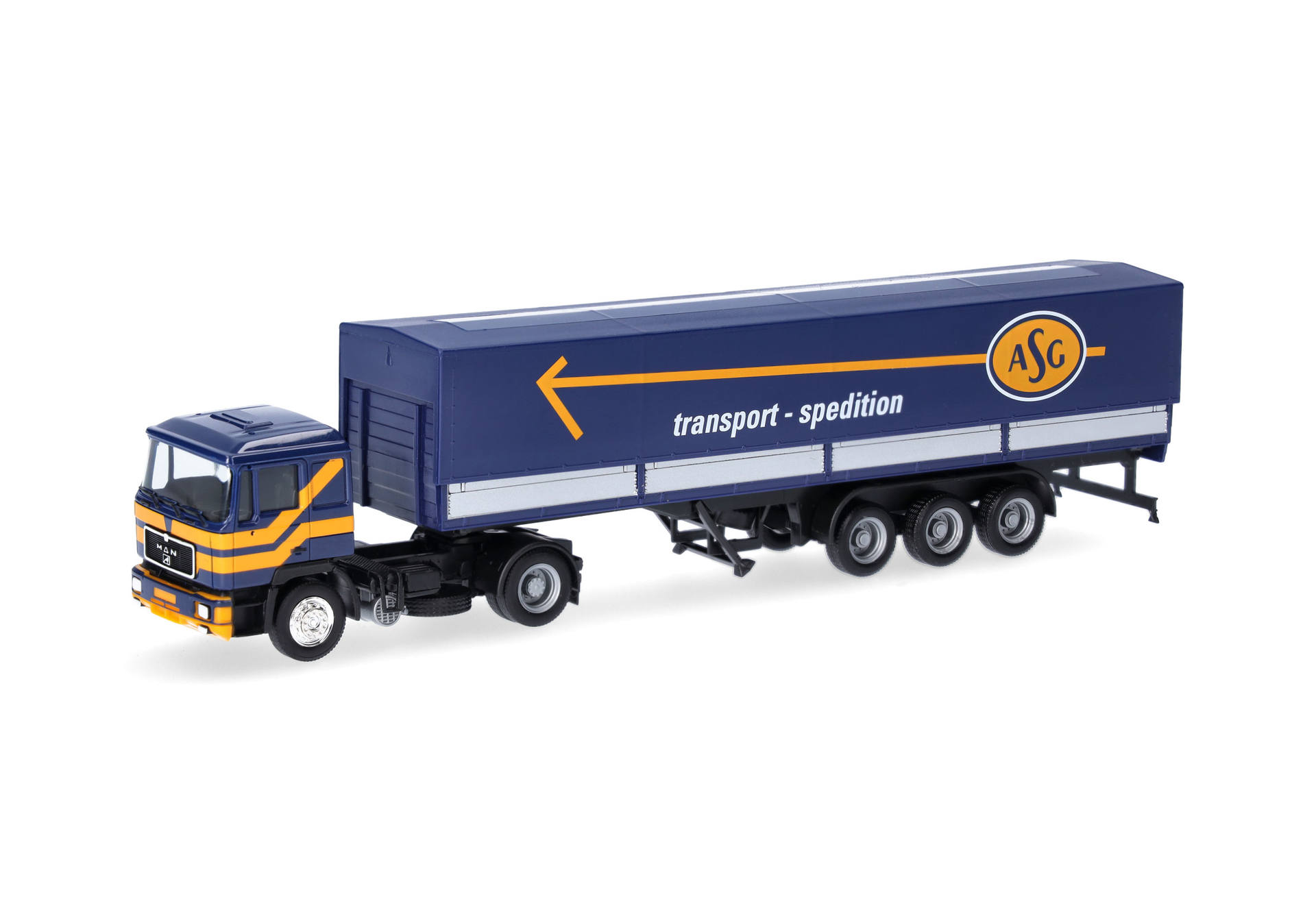 Herpa 319638 MAN F90 Planen-Sattelzug 