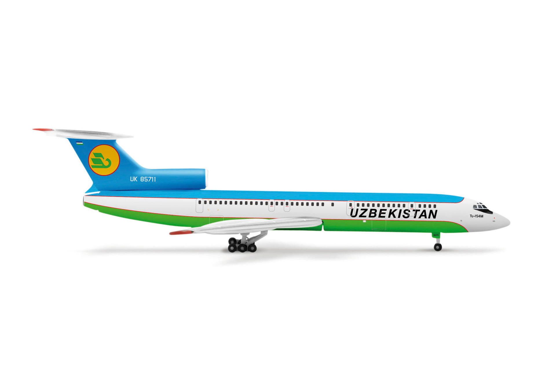 Herpa 517669 Uzbekistan Airways Tupolev TU-154M 1:500