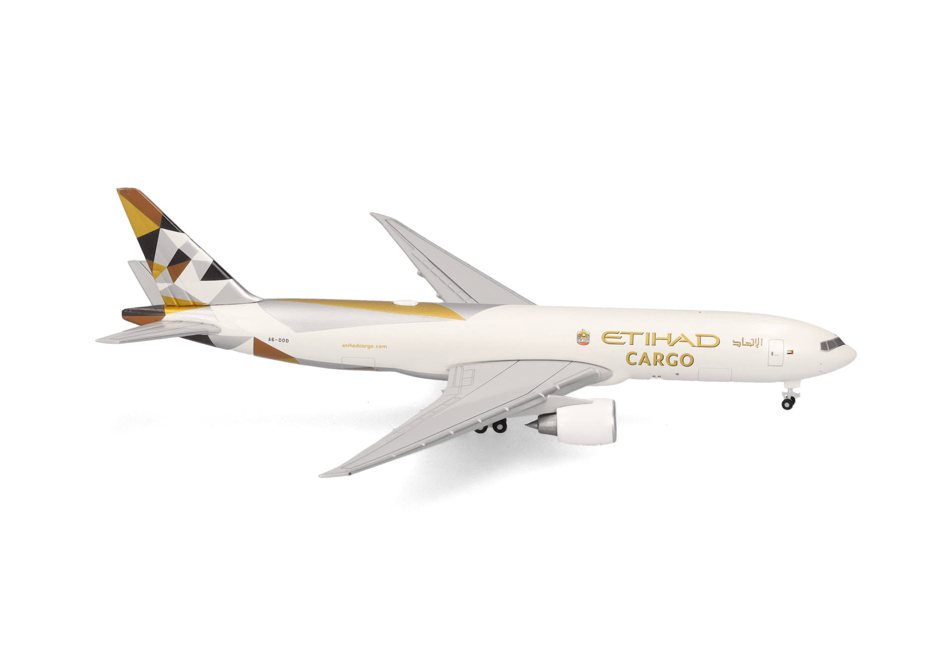Herpa 538282 Etihad Airways Cargo Boeing 777F A6-DDD 1:500