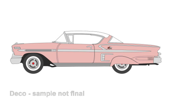 Oxford OXF87CIS58001 Chevrolet Impala Sport Coupe - rosa (Metallic) , weiss - Vorbestellung 1:87