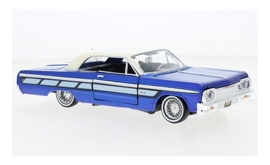 Motormax MOM79021BLUE Chevrolet Impala - blau (Metallic) , hellbeige - Vorbestellung 1:24