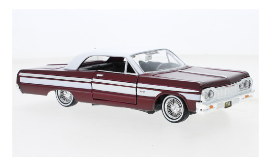 Motormax MOM79021RED Chevrolet Impala - dunkelrot (Metallic) , weiss - Vorbestellung 1:24