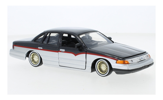 Motormax MOM79024 Ford Crown Victoria - dunkelgrau (Metallic) , silber 1:24