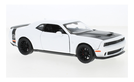 Motormax MOM79350WHITE Dodge Challenger SRT Hellcat Widebody - weiss , schwarz - Vorbestellung 1:24