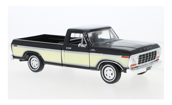 Motormax MOM79346BLACK Ford F-150 Custom - schwarz , beige - Vorbestellung 1:24