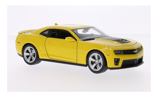 Welly WEL24042W-YELLOW Chevrolet Camaro ZL1 - gelb , schwarz (Matt) 1:24