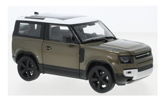 Welly WEL24110Wbrown Land Rover Defender - braun (Metallic) , weiss 1:24