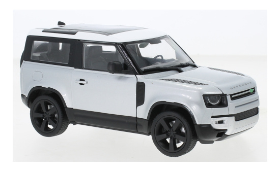 Welly WEL24110Wsilver Land Rover Defender - silber , weiss 1:24