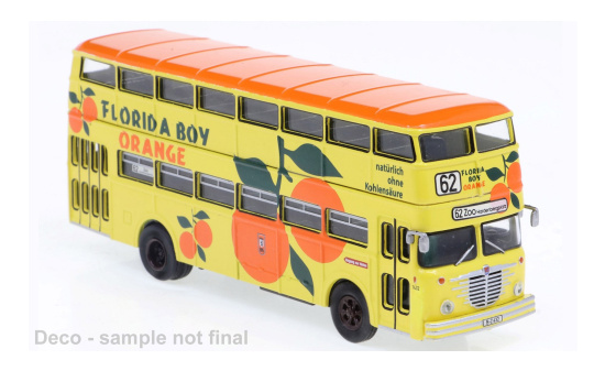 Brekina BRE61262 Büssing D2U Doppeldecker - BVG - Florida Boy Orange 1:87