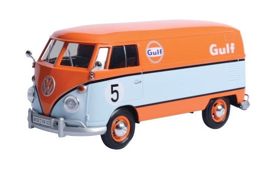 Motormax MOM79649 VW T1 Delivery Van - orange , hellblau - Gulf - Vorbestellung 1:24