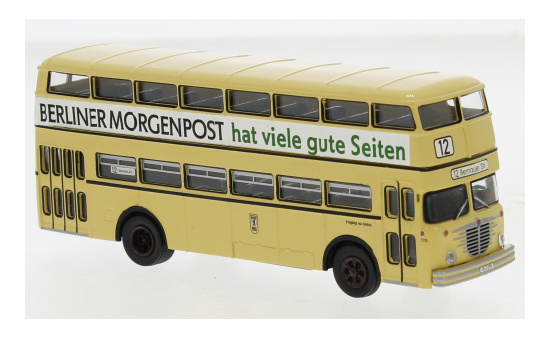 Brekina BRE61259 Büssing D2U Doppeldecker - BVG - Berliner Morgenpost 1:87