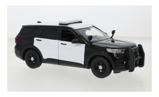 Motormax MOM76988BLACK Ford Police Interceptor Utility - schwarz , weiss - Vorbestellung 1:24