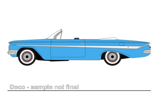 Oxford OXF87CI61006 Chevrolet Impala Convertible - blau (Metallic) , weiss - Vorbestellung 1:87