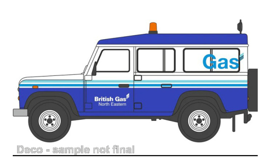 Oxford OXF76DEF019 Land Rover Defender LWB Station Wagon - British Gas 1:76