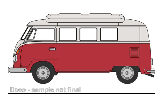 Oxford OXF76VWS010 VW T1 Camper - dunkelrot , beige - Vorbestellung 1:76