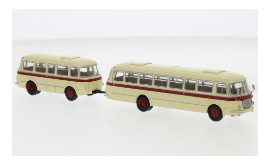 Brekina BRE58273 JZS Jelcz 043 Bus mit PA 01 - beige , dunkelrot 1:87