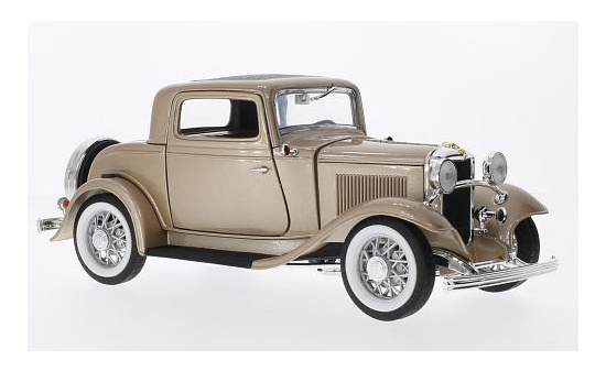 Lucky Die Cast 92248gold Ford 3-Window Coupe, metallic-beige, 1932 1:18