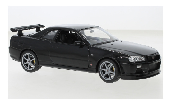 Welly WEL24108W-BLACK Nissan Skyline GT-R (R34) - schwarz 1:24