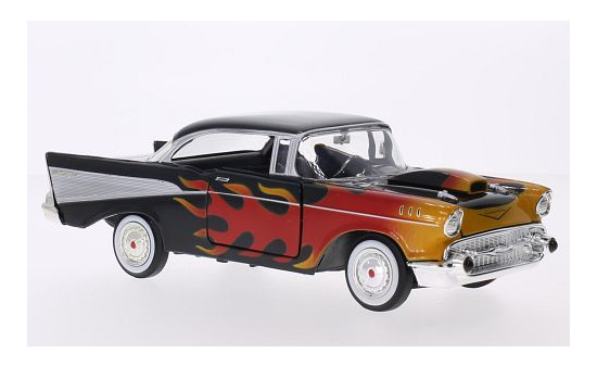 Motormax MOM73228BLACK Chevrolet Bel Air Hardtop Tuning - schwarz , Dekor 1:24