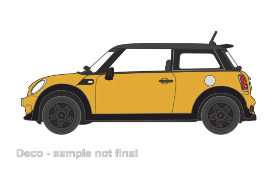 Oxford OXF76NMN008 Mini Cooper - dunkelgelb , schwarz 1:76