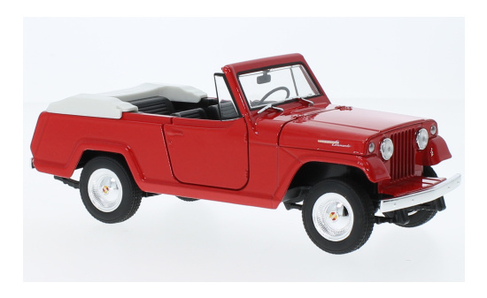 Welly WEL24117C-RED Jeep Jeepster Commando - rot 1:24