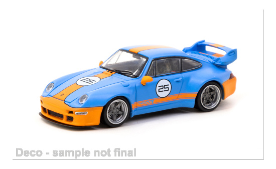 Tarmac T64-TL054-BO Porsche 911 (993) Gunther Works, hellblau/orange - Vorbestellung 1:64