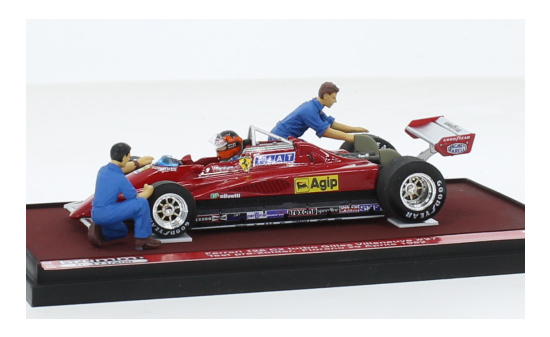 Brumm S2402 Ferrari 126C2 turbo, Formel 1, Test Fiorano, mit Figuren, G.Villeneuve, 1982 1:43