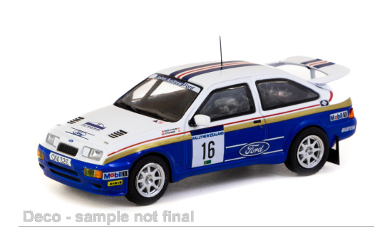 Tarmac T64-058-89NZR16 Ford Sierra RS Cosworth, No.16, Rallye WM, Rallye Neuseeland, S.Al-Hajri/S.Bond, 1989 - Vorbestellung 1:64