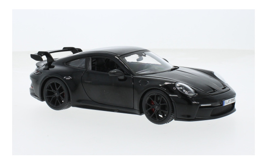 Bburago 18-21104BLACK Porsche 911 (992) GT3, schwarz, 2021 1:24