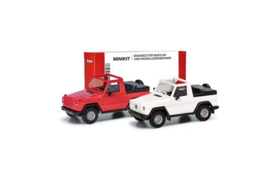 Herpa 012744 Herpa MiniKit: Puch G-Klasse (W460) Cabrio, weiß/rot - Vorbestellung 1:87