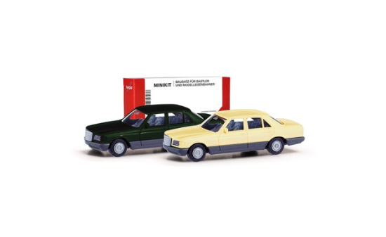 Herpa 013727-003 Herpa MiniKit: 2er-Set Mercedes-Benz S-Klasse (W126), tiefgrün/elfenbein - Vorbestellung 1:87