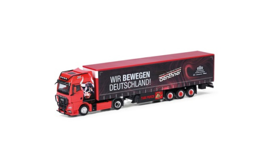 Herpa 318075 MAN TGX GX Gardinenplanensattelzug 