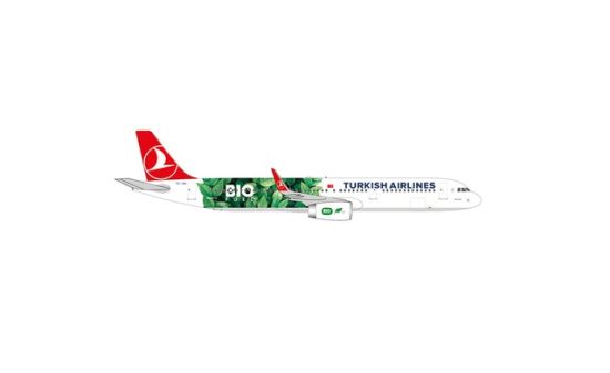 Herpa 537681 Turkish Airlines Airbus A321 Bio Fuel TC-JSU Kalecik 1:500