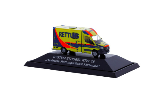 Rietze 76165 Strobel RTW ´18 ProMedic Rettungsdienst Karlsruhe, 1:87 1:87