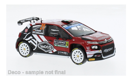 IXO IXORAM917SPLQ.22 Citroen C3 Rally 2 - Rallye Monte Carlo - N.Gryazin - K.Aleksandrov - Vorbestellung 1:43