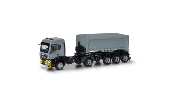 Herpa 318341 MAN TGS TM (Bau und Allrad) Abraumcontainer-Sattelzug, grau/gelb 1:87