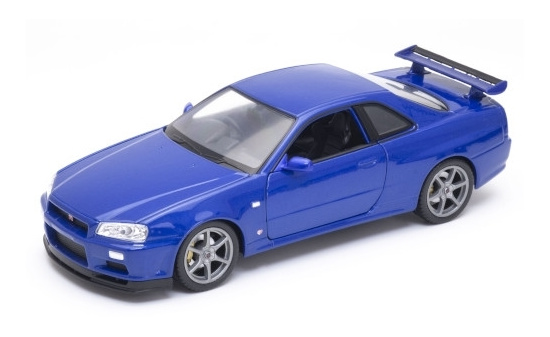 Welly WEL24108MET.-BLUE Nissan Skyline GT-R (R34) - blau (Metallic) - Vorbestellung 1:24