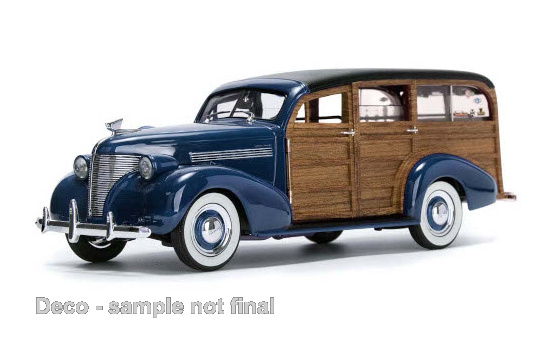 Sun Star SUN6178 Chevrolet Woody Surf Wagon - dunkelblau , Holzoptik - Vorbestellung 1:18