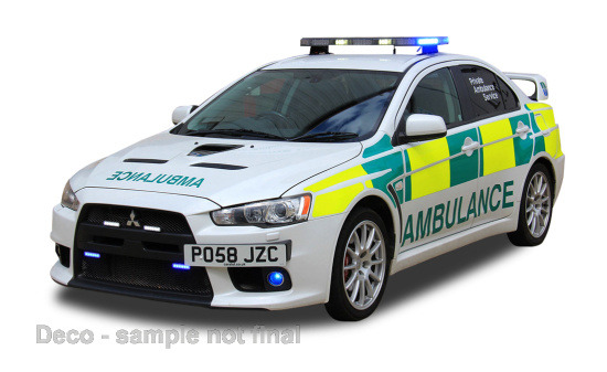 Vitesse VSS29353 Mitsubishi Lancer Evolution X - Private Ambulance Service (UK) - Vorbestellung 1:43