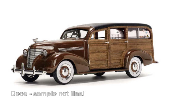 Sun Star SUN6179 Chevrolet Woody Surf Wagon - braun , Holzoptik - Vorbestellung 1:18