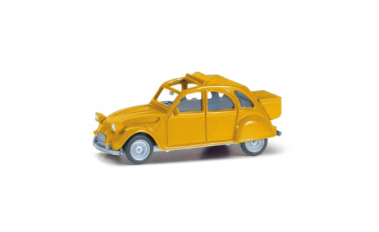 Herpa 027632-006 Citroen 2CV mit Queue, jaune Mimosa - Vorbestellung 1:87