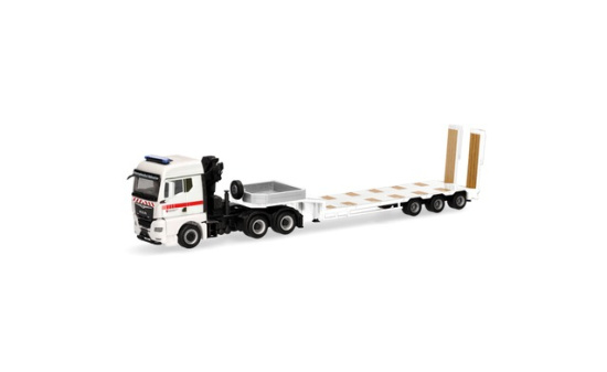 Herpa 318297 MAN TGX GM mit Kran Semitieflade-Sattelzug 