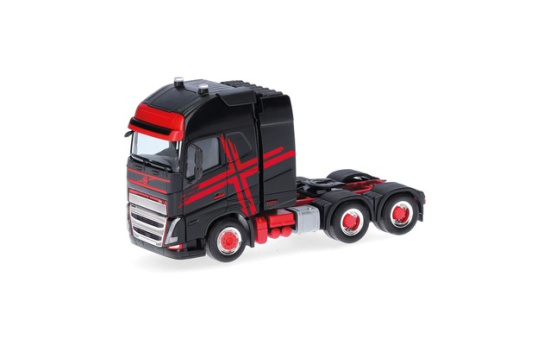 Herpa 318624 Volvo FH GL XL 2020 Zugmaschine mit Schwerlastturm, schwarz/rot - Vorbestellung 1:87