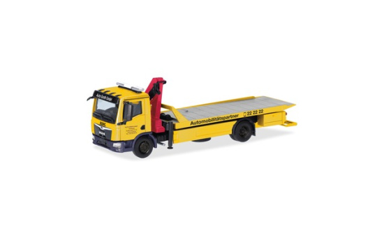 Herpa 318679 MAN TGM Plateau-Abschlepp-LKW mit Kran 